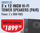Dixon 2 x 12 Inch HiFi Tower Speakers Pair KMSP212X