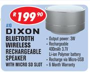 Dixon Bluetooth Wireless Rechargeable Speaker A10 With Micro SD Slot