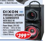 Dixon Portable Speaker & Subwoofer DN03 With Built In Rechargeable Battery