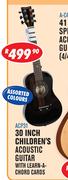 Sanchez 30 Inch Children's Acoustic Guitar ACP31 With Learn A Chord Cards