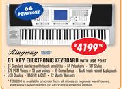 Ringway 61 Key Electronic Keyboard TB6200 With USB Port