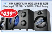 Dixon 2.1 Channel Multimedia Speaker Systems With Subwoofer & 2 Speakers S6BT