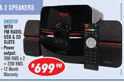 Dixon 2.1 Channel Multimedia Speaker Systems With Subwoofer & 2 Speakers DN3312F