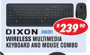 Dixon Wireless Multimedia Keyboard & Mouse Combo DNX201