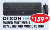 Dixon Wired Multimedia Keyboard & Mouse Combo DNX101