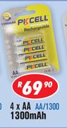 Ni-MH Rechargeable Batteries 4 x AA 1300Mah AAA/1300