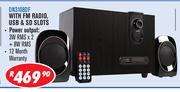 Dixon 2.1 Channel Multimedia Speaker Systems With Subwoofer & 2 Speakers DN3108DF