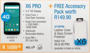 Doogee X6 Pro With Free Leather Cover & Glass Screen Protector AP/X6PRW