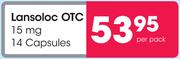 Lansoloc OTC 15mg 14 Capsules-Per Pack