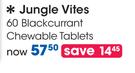 Jungle Vites 60 Blackcurrant Chewable Tablets