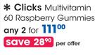 Clicks Multivitamin-2x60 Raspberry Gummies