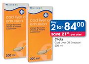 Clicks Cod Liver Oil Emulsion-2x200ml