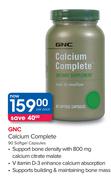 GNC Calcium Complete 90 Softgel Capsules-Per Pack