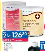 Clicks Nutritional Supplement-2x400g