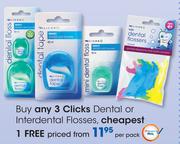 Clicks Dental or Interdental Flosses-Per Pack