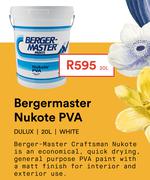 Dulux 20L Berger Master Nukote PVA White