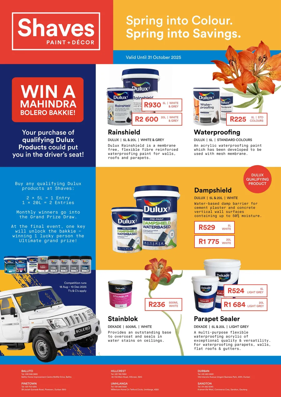 Shaves Paint & Decor : Spring Into Savings (26 September - 31 October 2025)