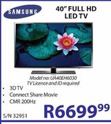 Samsung 40" Full HD LED Tv Model No:UA40EH6030 