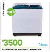 Midea 15kg Wht Washing Machine T'T KL15TTG1W 22-336