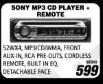 Sony MP3 CD Player + Remote