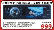 Jensen 3" DVD USB All In One System