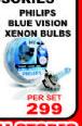 Philips Blue Vision Xenon Bulbs-Per Set