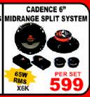 Cadence 6" Midrange Split System-Per Set