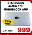 Starsound 4400W 1CH Monoblock Amp