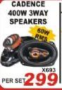 Cadence 400W 3Way Speakers Per Set  