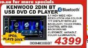 Kenwood 2Din BT USB DVD CD Player