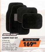 Autogear 4 Piece Carpet Mat Set MA-BE/BK/GY
