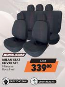 Autogear 9 Piece Milan Seat Cover Set (Black & Red) SA86