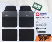 Sparco Corsa 4 Piece PVC Black Heel Pad Mat Set SPC1909BK