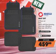 Sparco Corsa 4 Piece PVC Black With Blue Trimming Mat Set SPF516BL