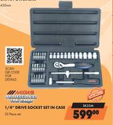 Midas Professional Tool Range 1/4" Drive Socket Set In Case 35 Piece Set SK35M