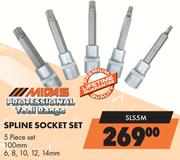 Midas Professional Tool Range 5 Pce Spline Socket Set SLS5M