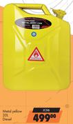 Autogear Jerry Cans Metal Yellow Diesel JC06-20L