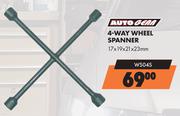Autogear 4 Way Wheel Spanner 17 x 19 x 21 x 23mm WS04S