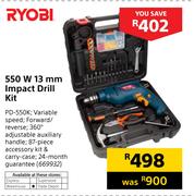 Ryobi 550 W 13mm Impact Drill Kit PD-550K
