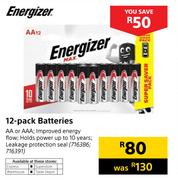 Energizer 12 Pack AA Or AAA Batteries-Each