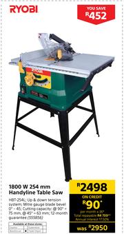 Ryobi handyline sale table saw