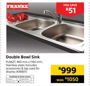 Franke Double Bowl Sink-460mm x 1160mm