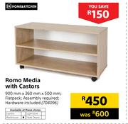 Home & Kitchen Romo Media With Castors-900mm x 360mm x 500mm