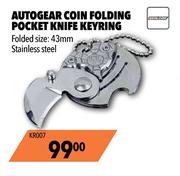 Autogear Coin Folding Pocket Knife Keyring KR007