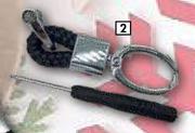 Autogear Cowhide Weave Key Rings Including Screwdriver With Clip KR008