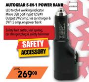Autogear 5 In 1 Power Bank USB12