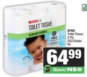 Spar Toilet Tissue 2Ply 350 Sheets-9s Pack