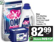 Omo Auto Washing Powder 2kg, Semi Conc Liquid 1.5Ltr Or Capsules 17s Pack-Each