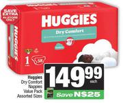 Huggies Dry Comfort Nappies Value Pack (Assorted Sizes)-Each