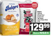 Bakpro Vetkoek Wheat Flour 5kg Plus Top Score Super Maize Meal 5kg-For Both